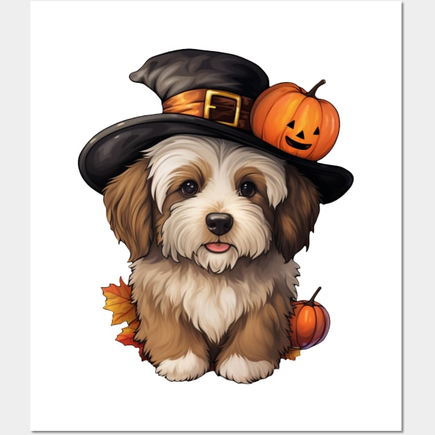 Fall puppy Dog Halloween Wall Art by LaartStudio